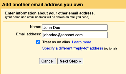 Add another email address